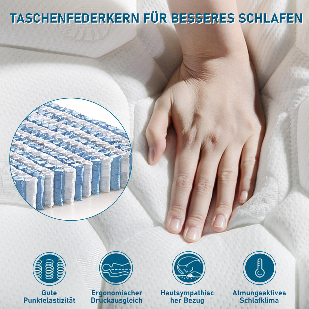 BETT mit Lattenrost und Matratze 90x200 cm Leinen Grau - Grau, Metall (90/200cm) - Meubliv