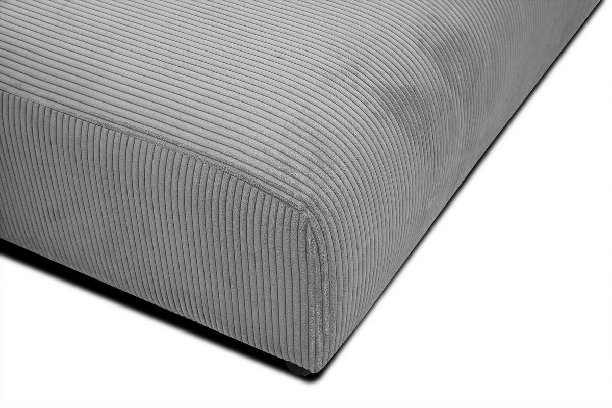 ECKSOFA TAUER 5-Sitzer, hellgrau - Hellgrau/Schwarz, Holzwerkstoff/Kunststoff (174/292cm) - Courtois Laville