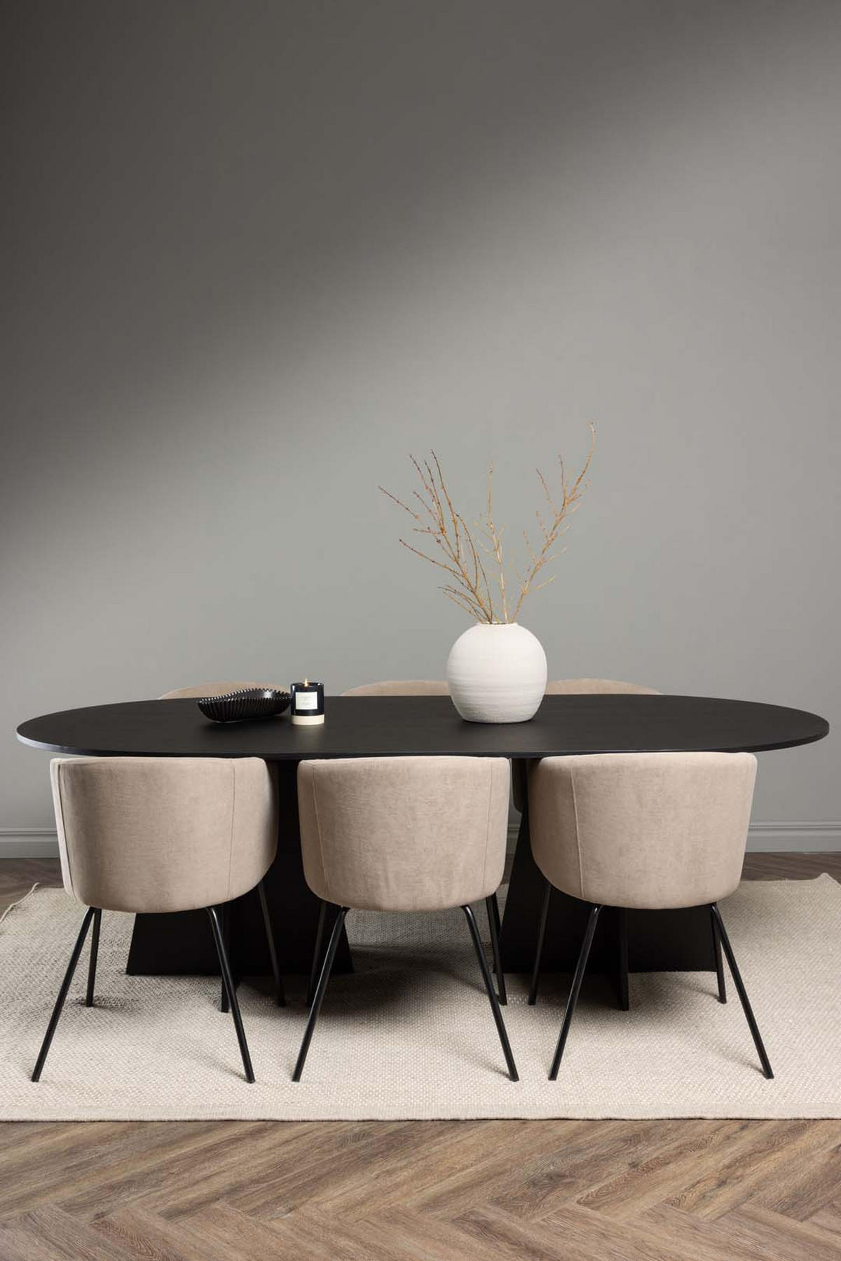 TISCHGRUPPE Schwarz - Schwarz, Holzwerkstoff (115/75/230cm) - ebuy24
