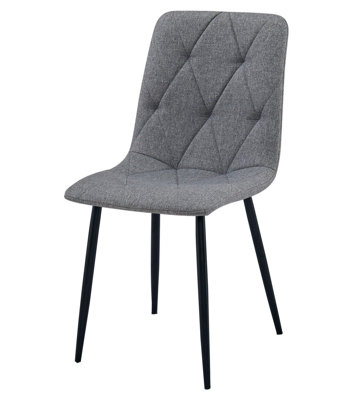 ESSZIMMERSTUHL TYRA dunkelgrauer Sitz, schwarze Beine - Dunkelgrau/Schwarz, Textil (44.5/87/54.5cm) - Valora