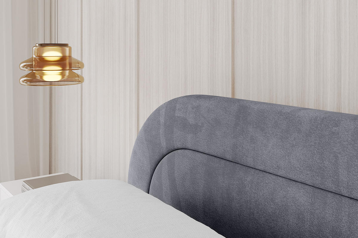 POLSTERBETT mit Bettkasten, Fußteil und Lattenrost, Boxbett mit Matratze H3/H4 - LERIS-v1-Z 200x200 Dunkelgrau - Dunkelgrau, Holzwerkstoff/Textil (200/200cm) - ALTDECOR