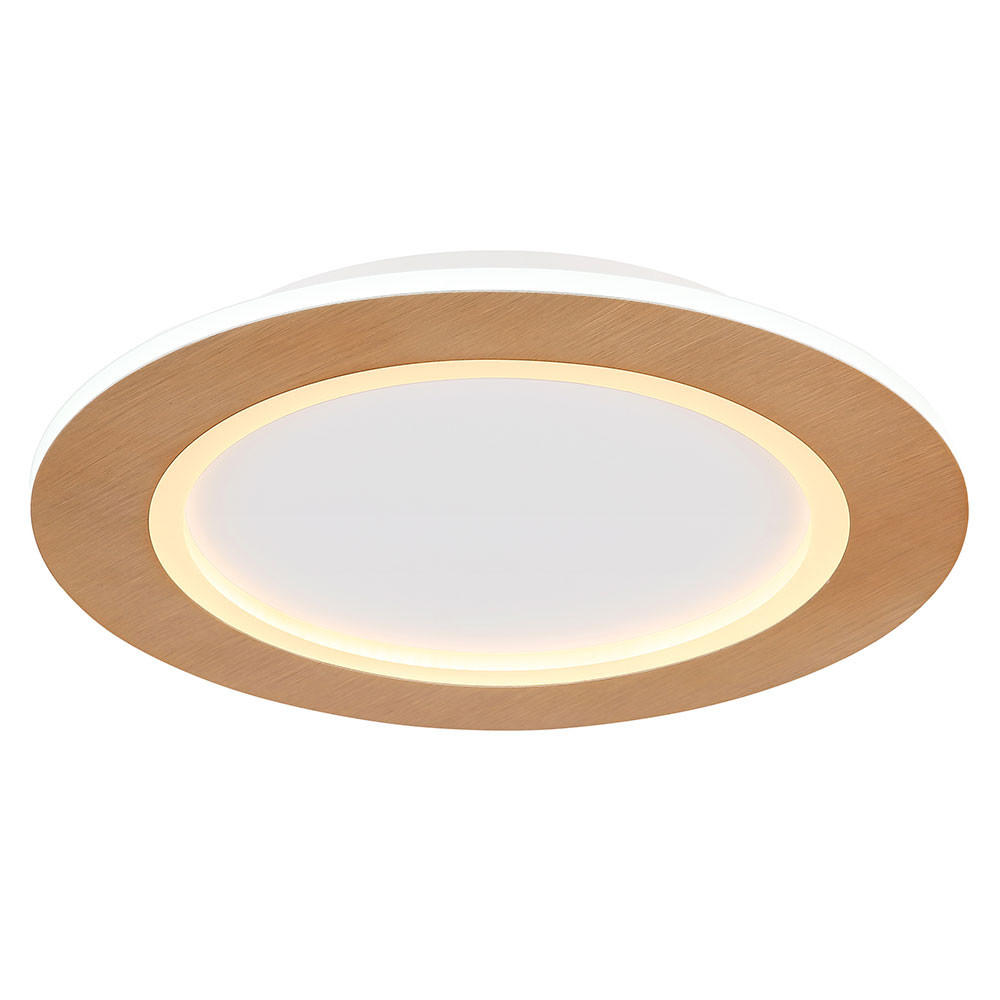 LED DECKENLEUCHTE CLAY METALL HOLZOPTIK - Braun, Metall (40/40/5cm) - Globo Lighting