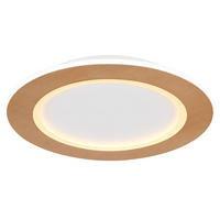 LED DECKENLEUCHTE CLAY METALL HOLZOPTIK - Braun, Metall (40/40/5cm) - Globo Lighting