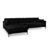 ECKSOFA links Mamaia aus Samt schwarz 5 Sitzplätze - Schwarz, Textil (185/293cm) - Micadoni
