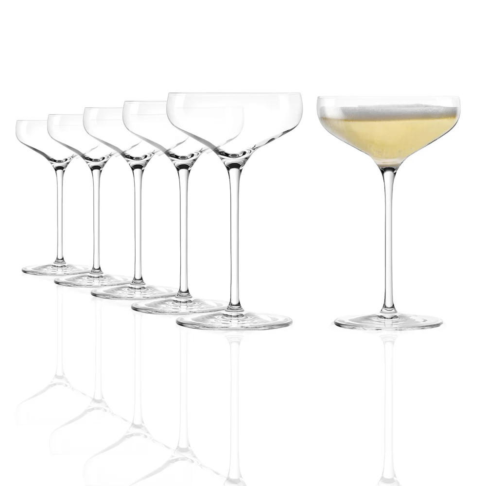 CHAMPAGNERSCHALE Twist 220 ml 6er Set - Transparent, Glas (0.22L) - Stölzle