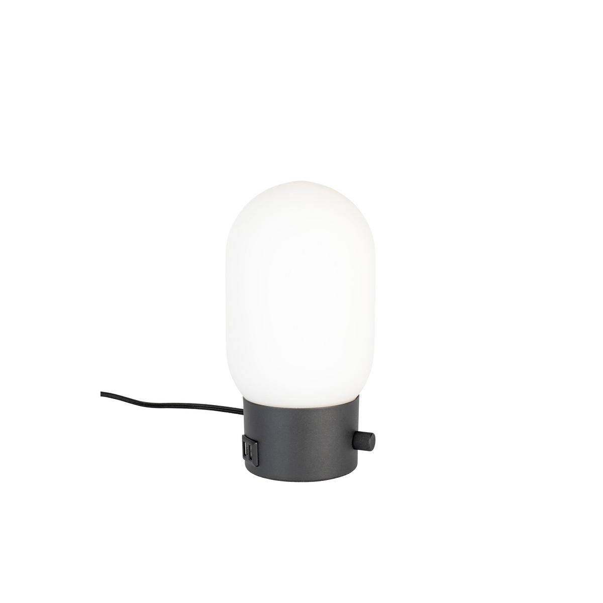 TISCHLAMPE Urban Charger Schwarz - Schwarz, Glas (12.5/12.5/24.5cm) - Zuiver