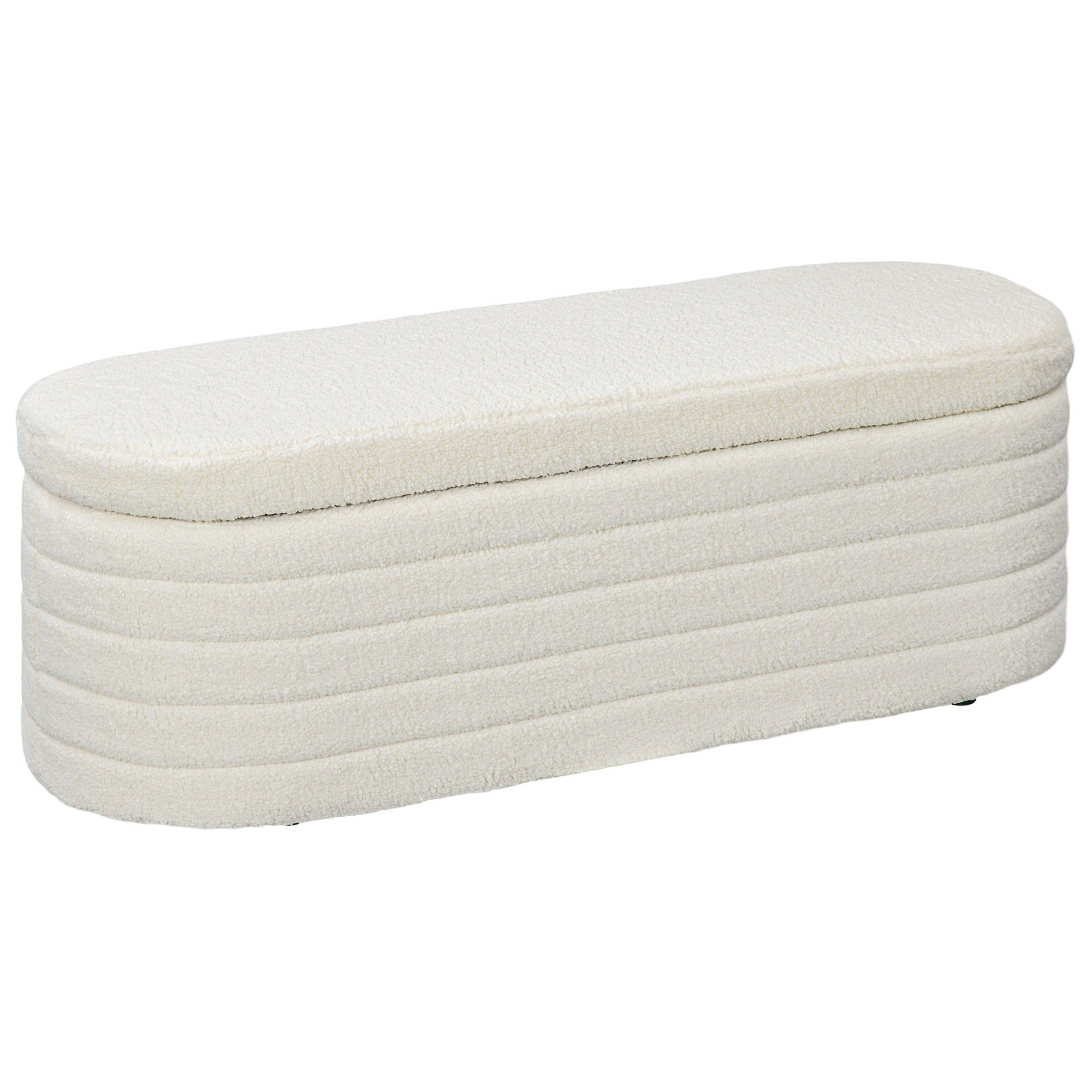 BETTBANK mit Holzbeine, für Schlafzimmer, Wohnzimmer, Flur, Cremeweiß - Weiß, Kunststoff (41/40.5/116cm) - HOMCOM