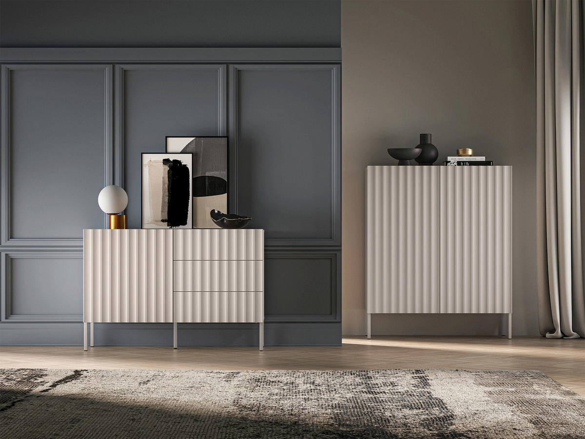 SIDEBOARD Derriva Hellbeige 113 cm - Ecru/Beige, Holzwerkstoff/Metall (113.1/76.7/37.2cm) - Selsey