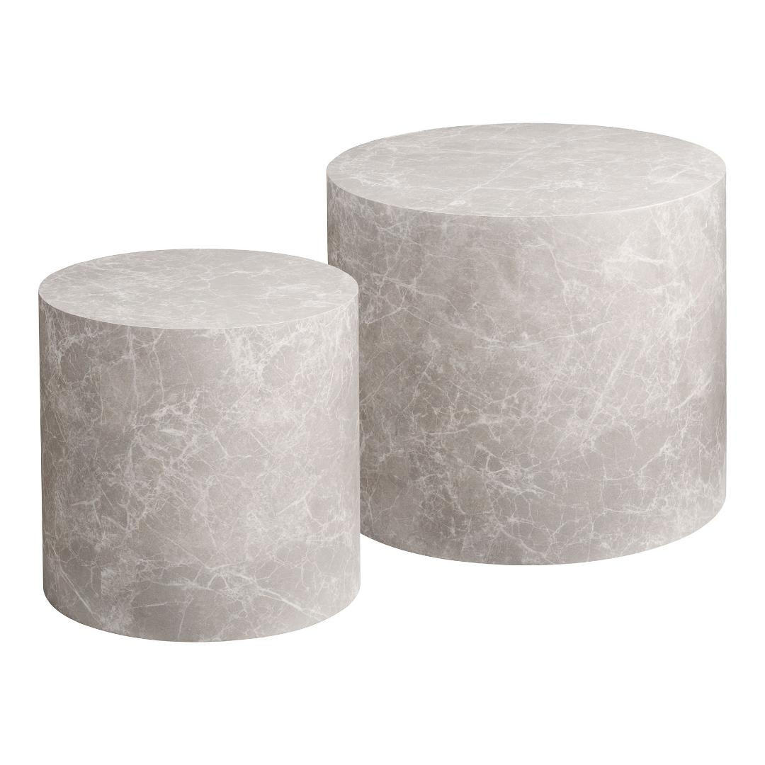 COUCHTISCH 2er-Set Nuuk Beige 48/48/40 cm - Beige, Holzwerkstoff (48/48/40cm) - ebuy24