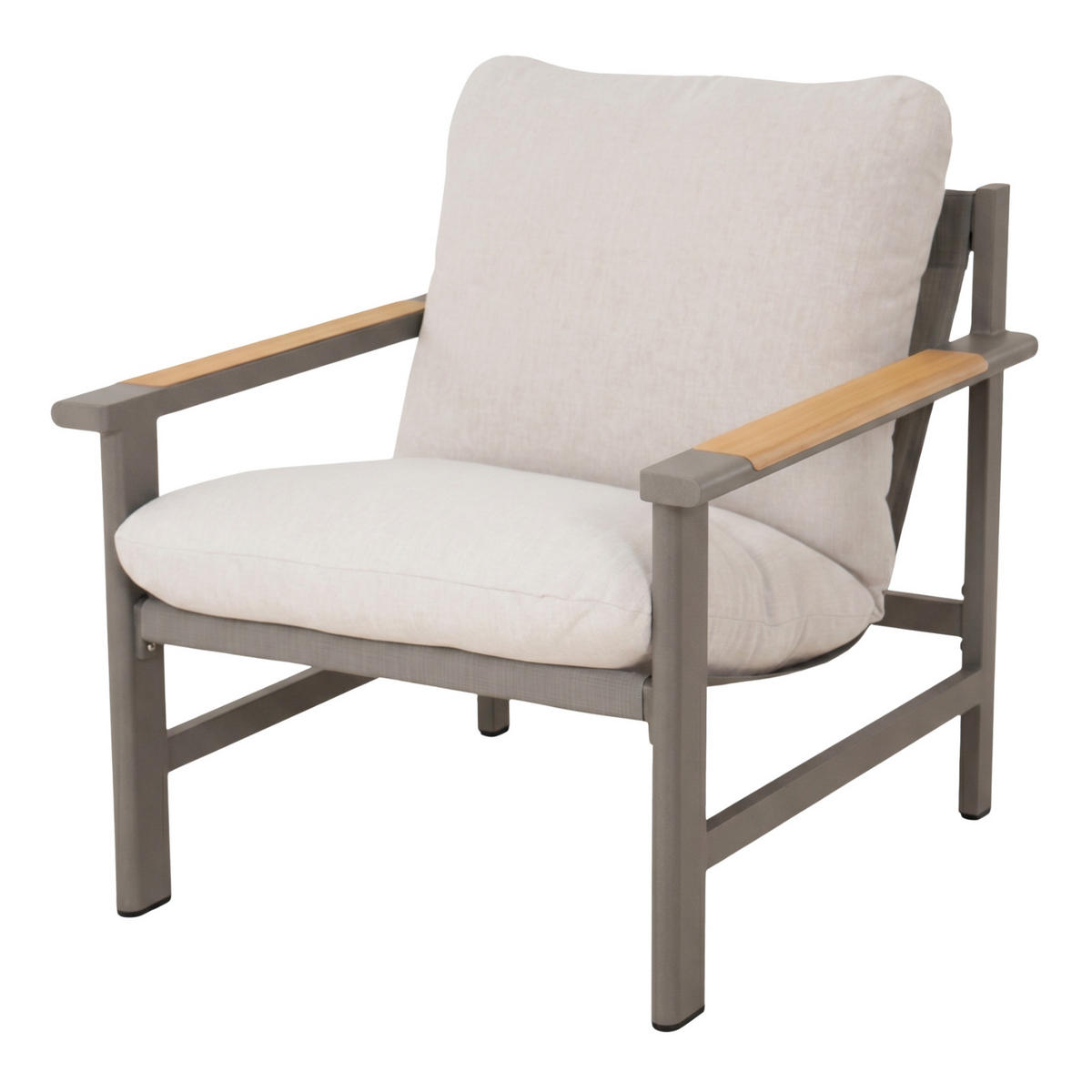 GARTENSET Aspen aus Metall, 2 Sessel + 2-Sitzer Sofa + Couchtisch, Grau - Grau, Metall - Beautysofa