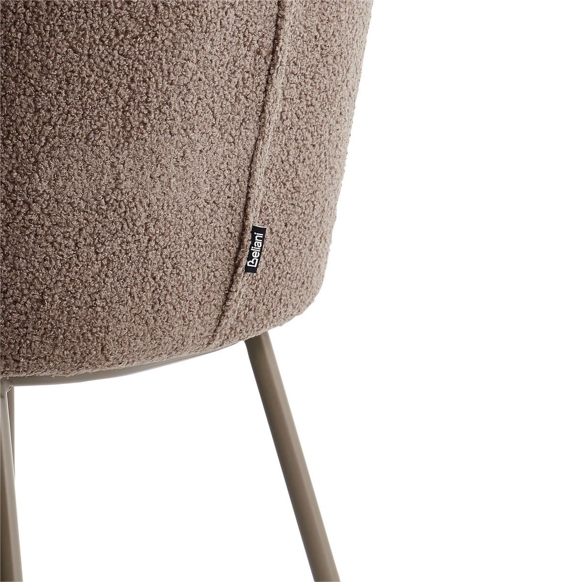 MATSTOL brun Mina II - Ljusbrun, Textil (45/75/52cm) - Beliani