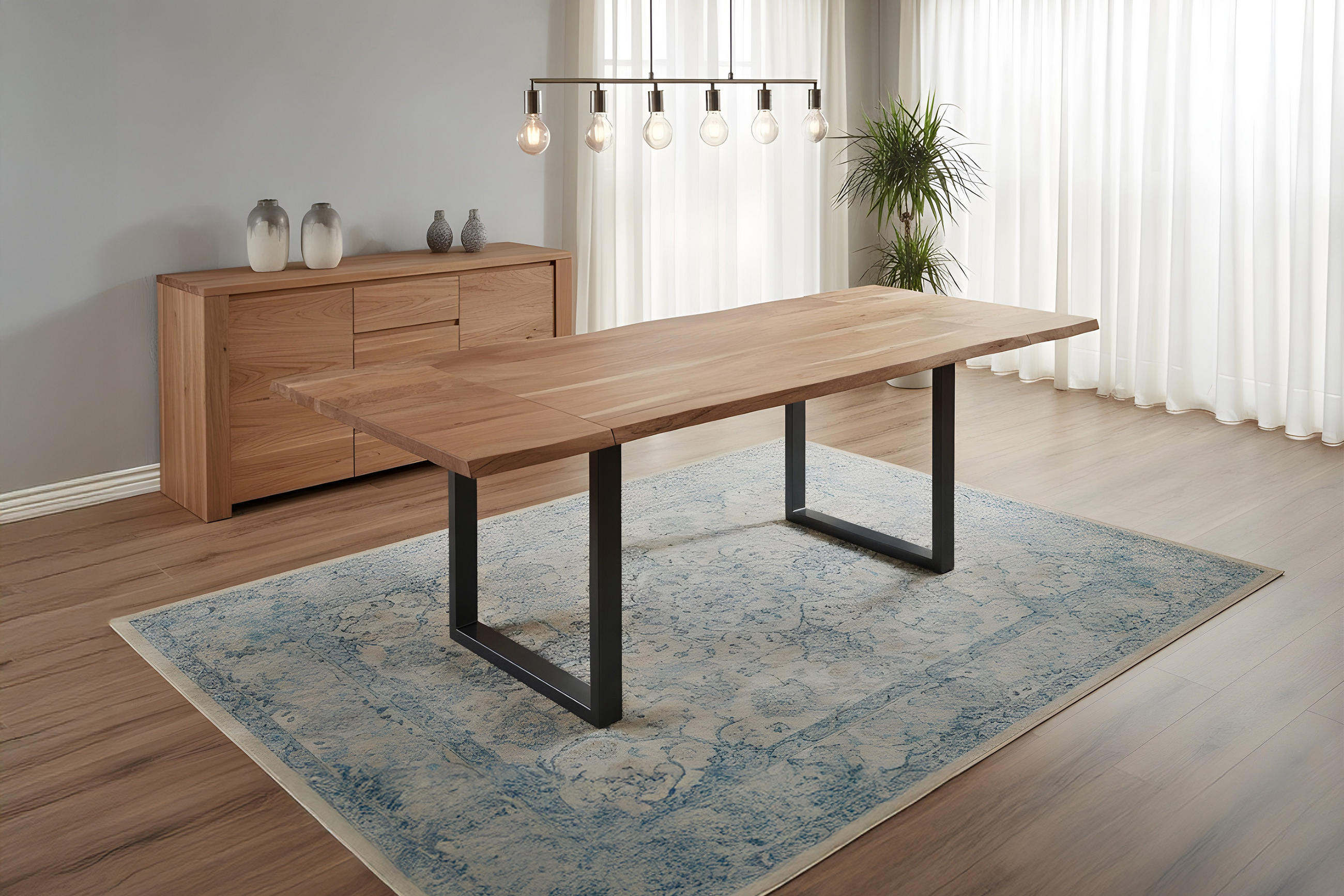 Thumbnail - SAM Esstisch, Beige, Holz, Echtholz,Akazie, Rechteckig,Quadratisch, U-Form, 140x76x90 cm, Esszimmer, Tische, Esstische