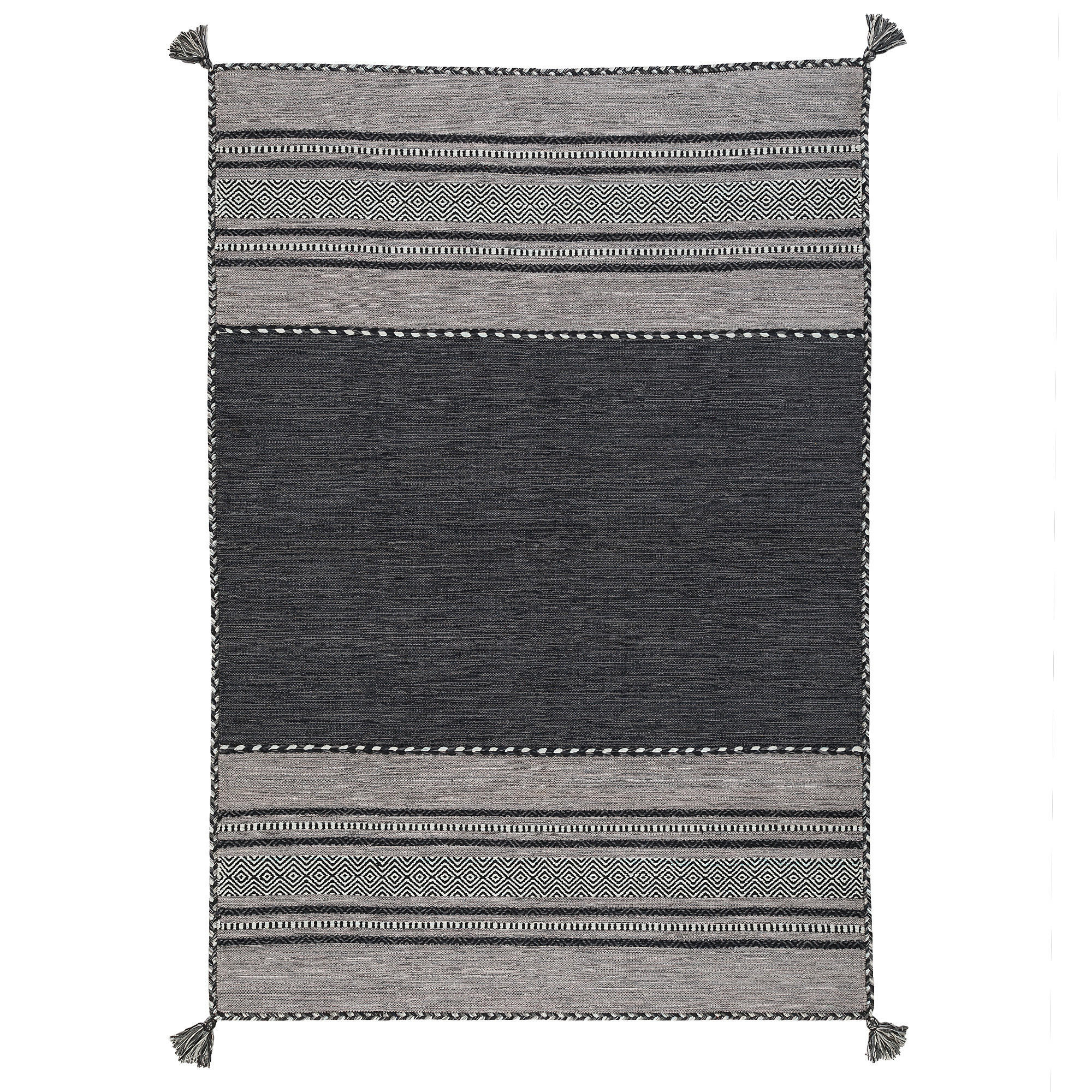 NATUR TEPPICH KELIM NAVARRO - Anthrazit, Textil (170/240cm) - Pergamon