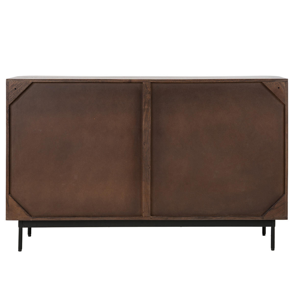 MASSIVES SIDEBOARD - Akazie Dunkel - Schwarz/Braun, Holz/Metall (140/85/40cm) - home24