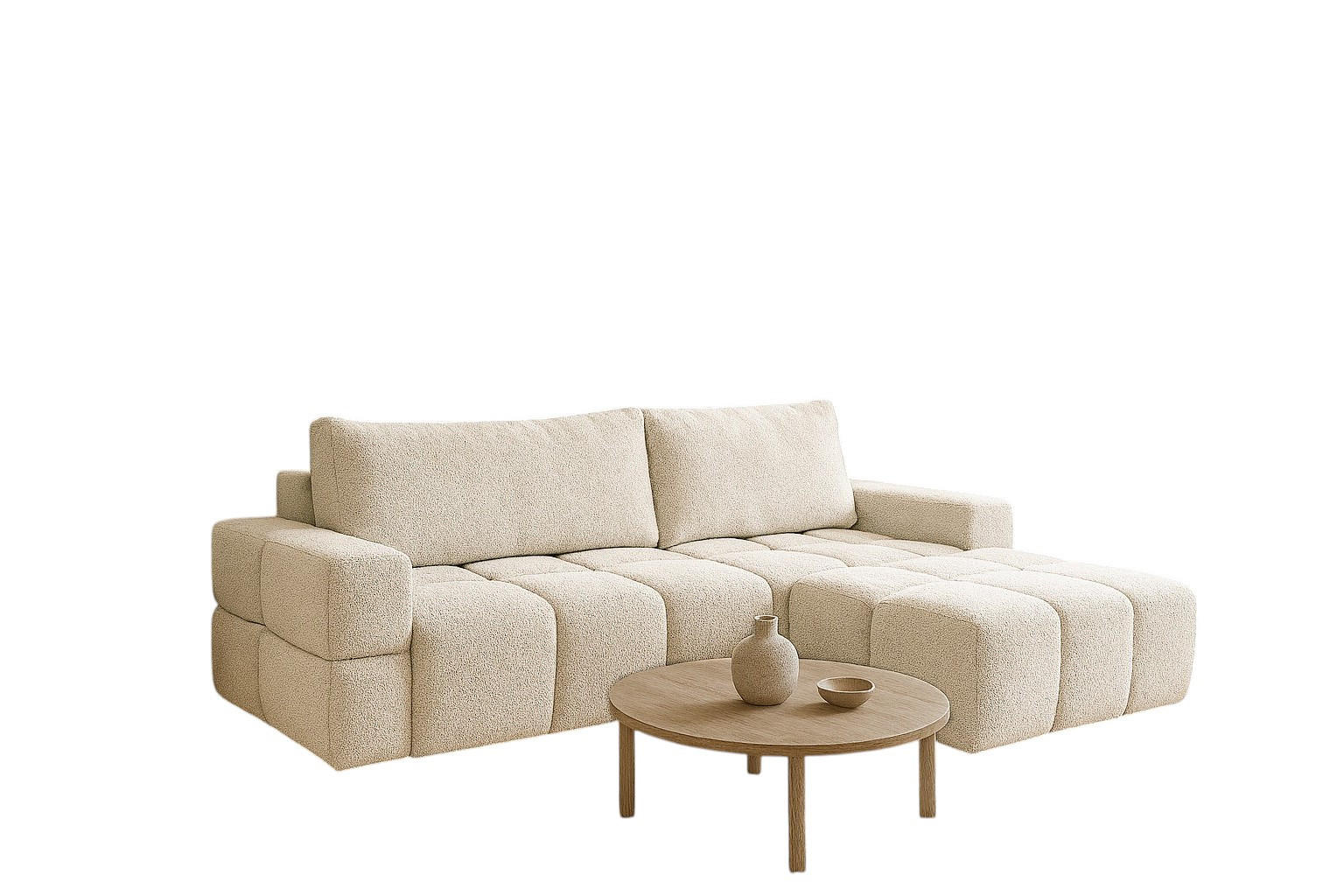 Compleo24 Ecksofa Creme 255x165 cm