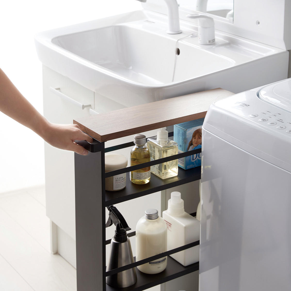 BEISTELLTISCH aus Stahl - Schwarz, Metall (13/80.5/47.5cm) - Yamazaki