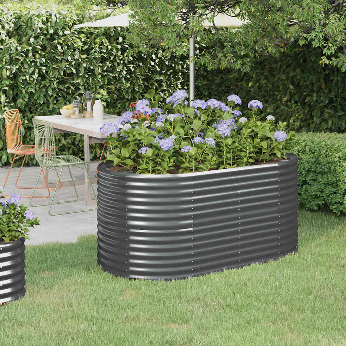 HOCHBEET Verzinkter Stahl 152/80/68 Cm Anthrazit - Anthrazit, Metall (152/68/80cm) - vidaXL