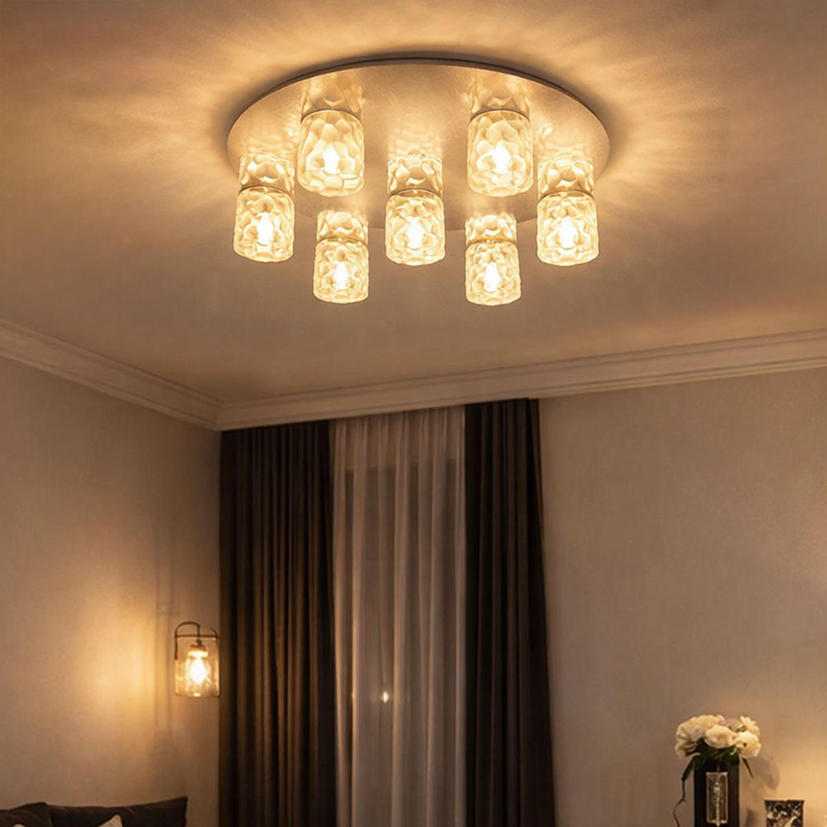 LED DECKENLEUCHTE DANELLA Chrom Klar - Silberfarben, Glas (39.5/39.5/10cm)