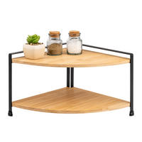 GEWÜRZ-ECKREGAL Bambus/Metall schwarz - Schwarz, Holz (30/21/30cm) - eluno