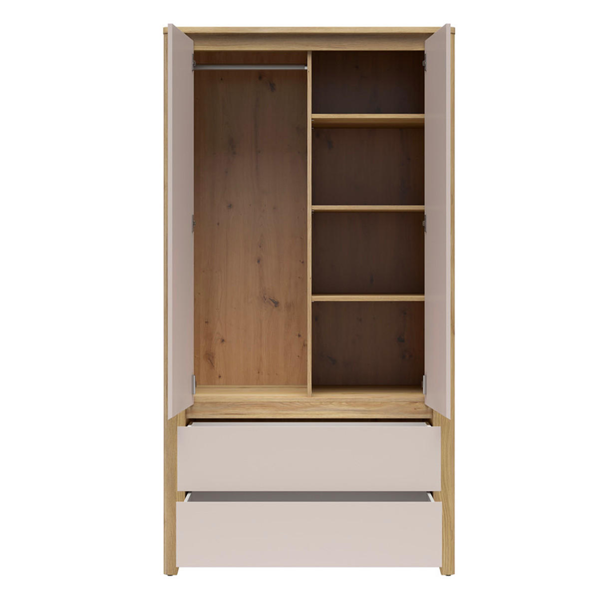 SKRIŇA 2 dvere Samara Drevo - hnedá, kompozitné drevo (106.5/200/56.5cm) - Petits-meubles