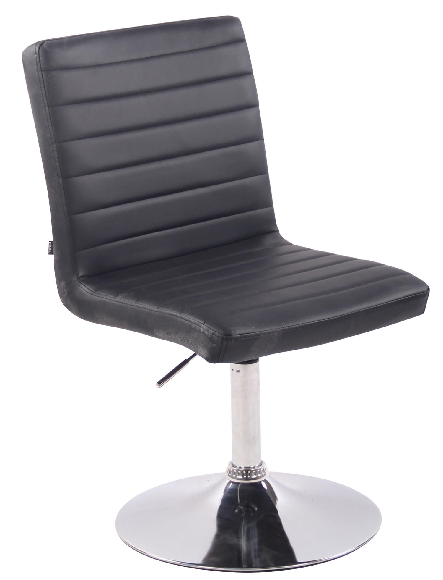 ESSZIMMERSTUHL Evon, Kunstleder schwarz - Edelstahlfarben/Schwarz, Textil/Metall (44/97/60cm) - TPFLiving