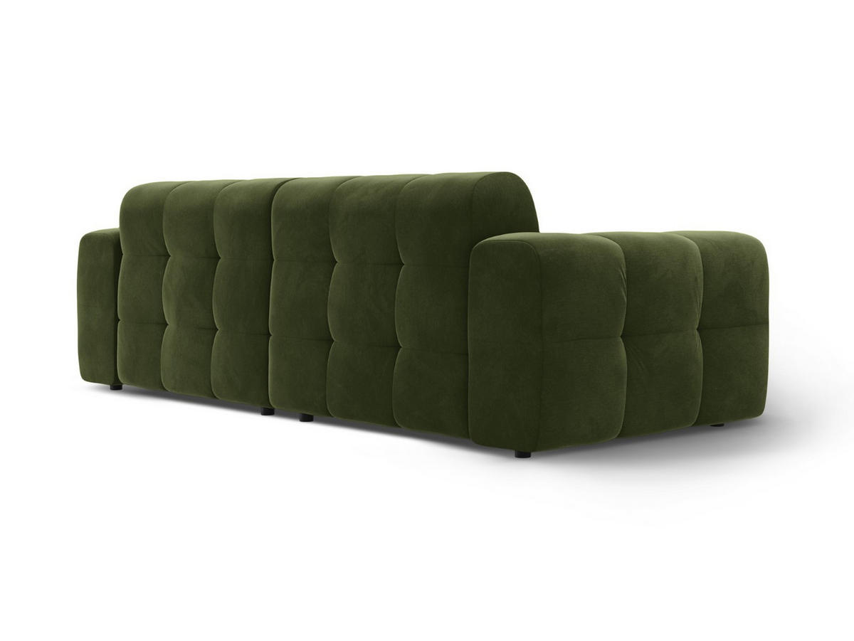 SOFA Kendal aus Samt armeegrün 4 Sitzplätze - Olivgrün, Textil (255/79/103cm) - Micadoni