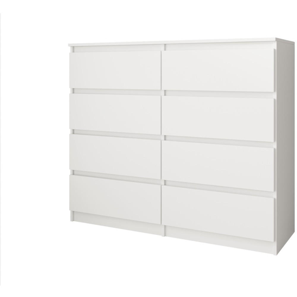 KOMMODE Look 100 cm mit acht Schubladen, weiß - Weiß, Holzwerkstoff (100/93/33cm) - Beautysofa