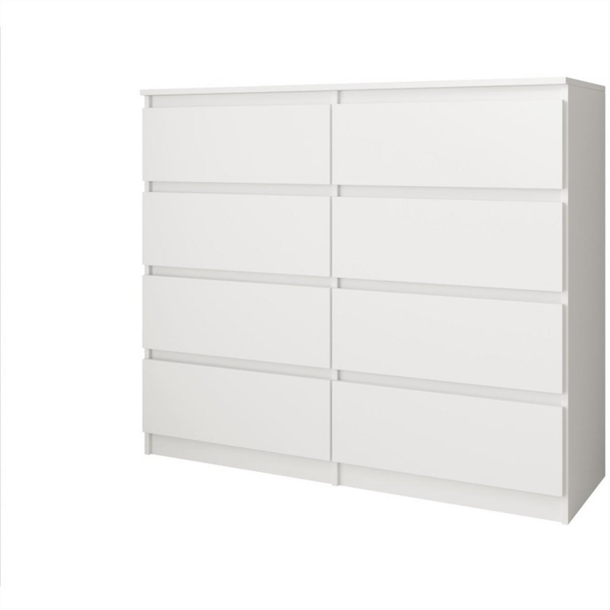KOMMODE Look 100 cm mit acht Schubladen, weiß - Weiß, Holzwerkstoff (100/93/33cm) - Beautysofa