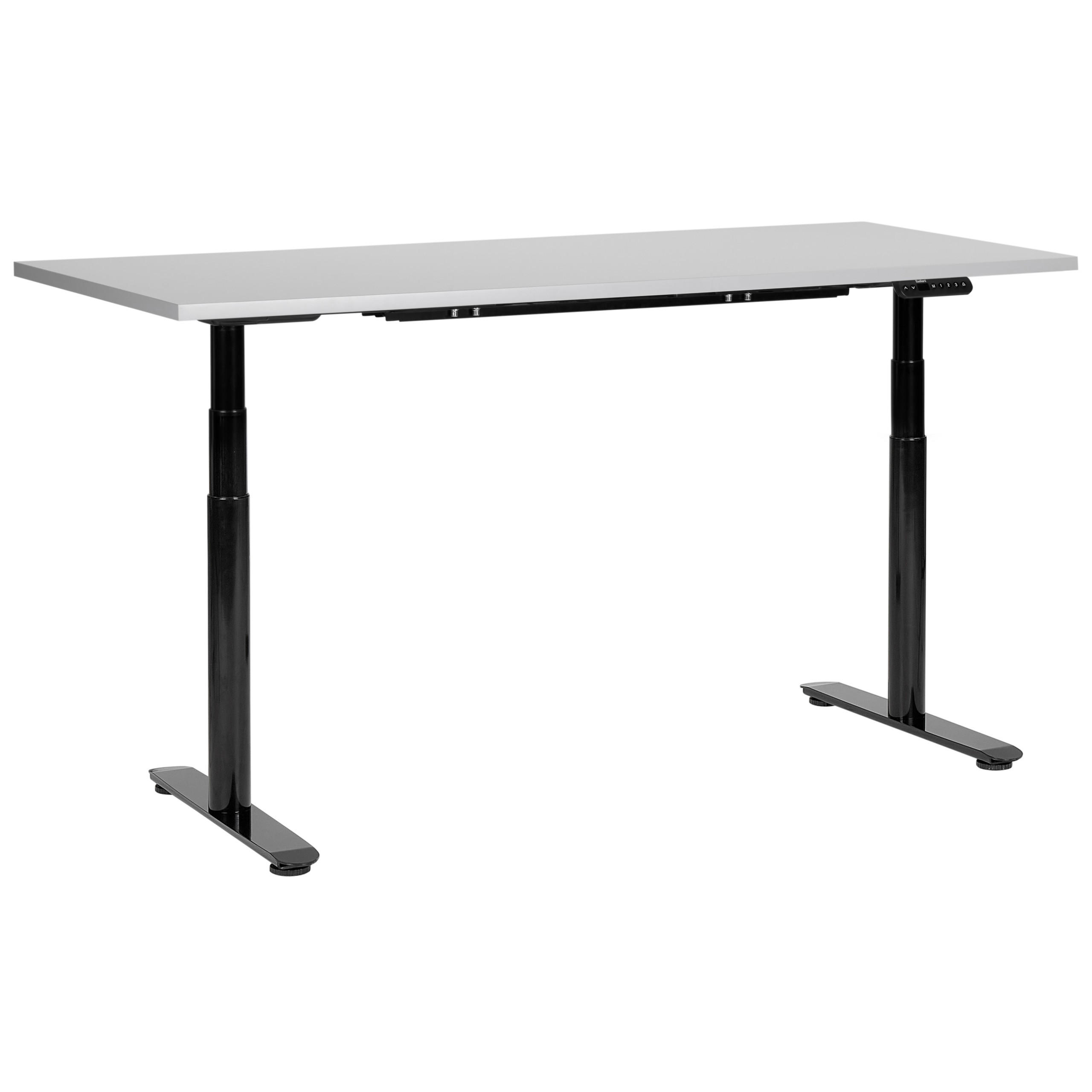 SCHREIBTISCH grauschwarz 160/72 cm elektrisch höhenverstellbar Destin IV - Schwarz/Grau, Holz (72/160/67cm) - Beliani