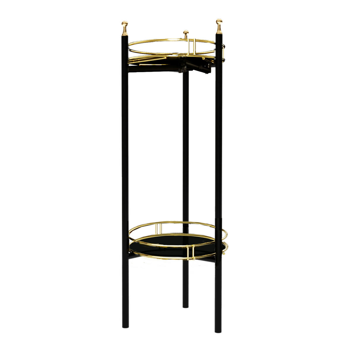 PFLANZENSTÄNDER Oulainen - Goldfarben/Schwarz, Metall (28/28/79cm) - [en.casa]