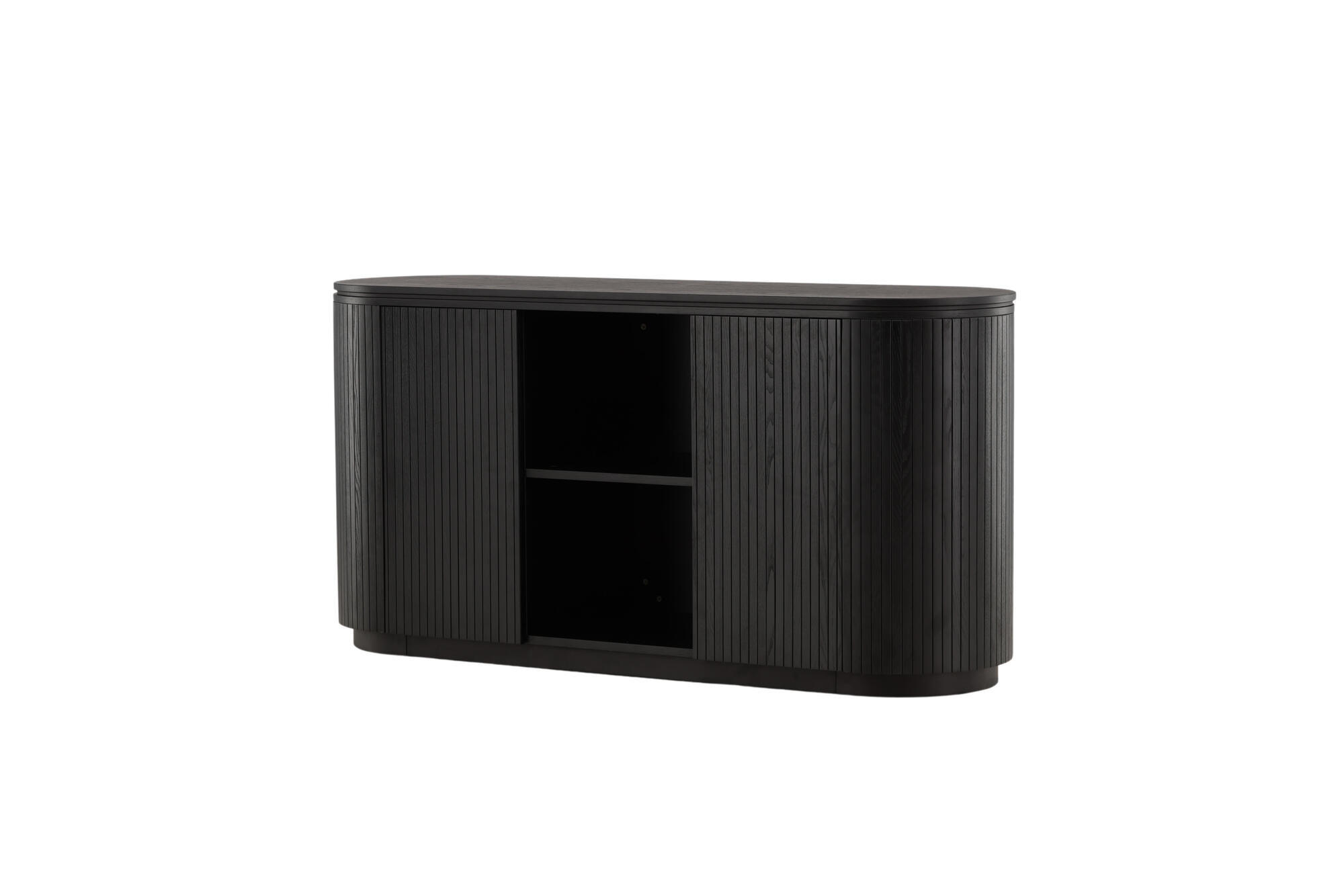 SIDEBOARD FJALLBACKA Schwarz 160x48x80 cm - Schwarz, Holzwerkstoff (160/80/48cm) - FURNLUX