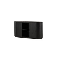 SIDEBOARD FJALLBACKA Schwarz 160x48x80 cm - Schwarz, Holzwerkstoff (160/80/48cm) - FURNLUX
