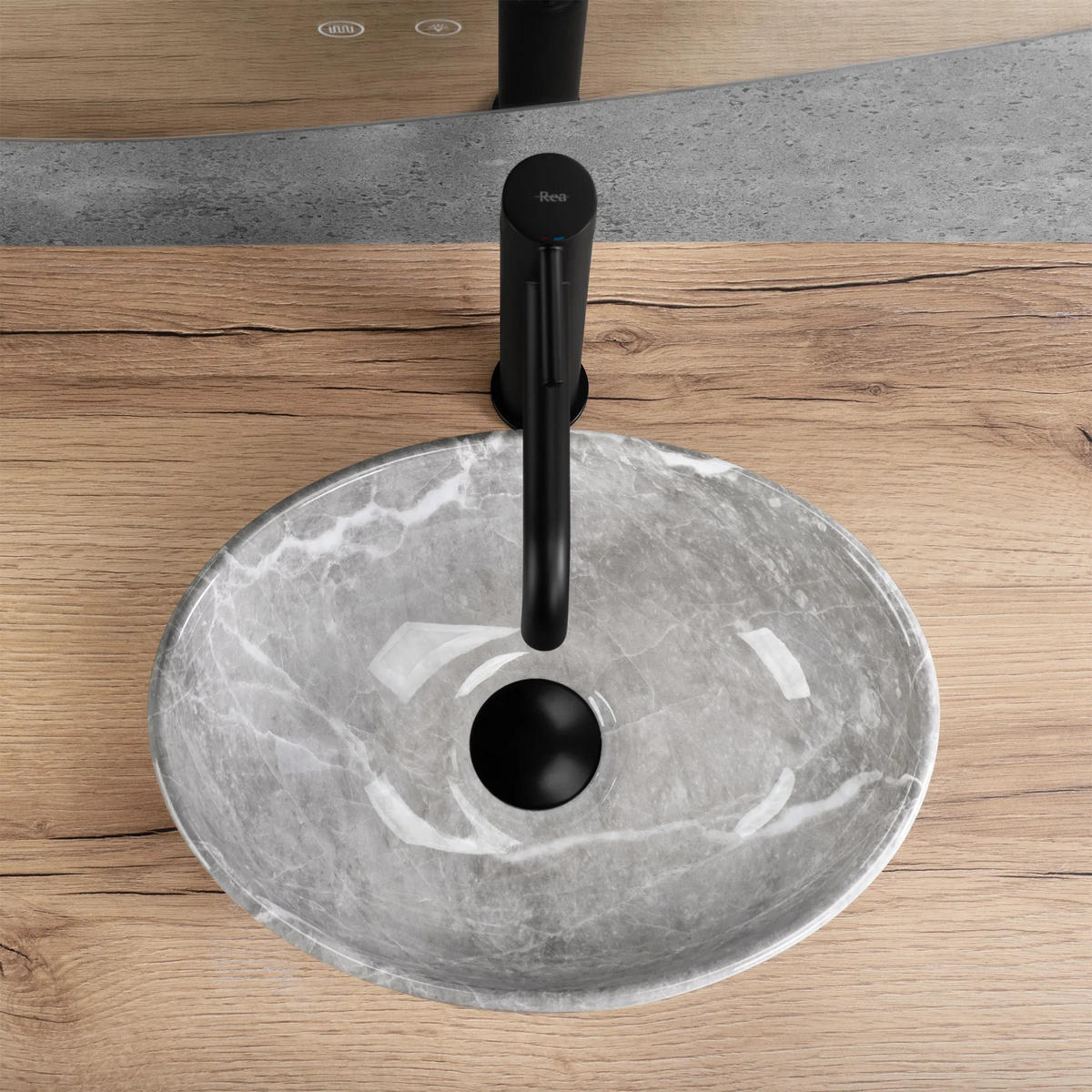 AUFSATZWASCHBECKEN SOFIA MINI GRIGIO 35/26/12,5 cm - Grau, Keramik (35/12.5/26cm) - REA