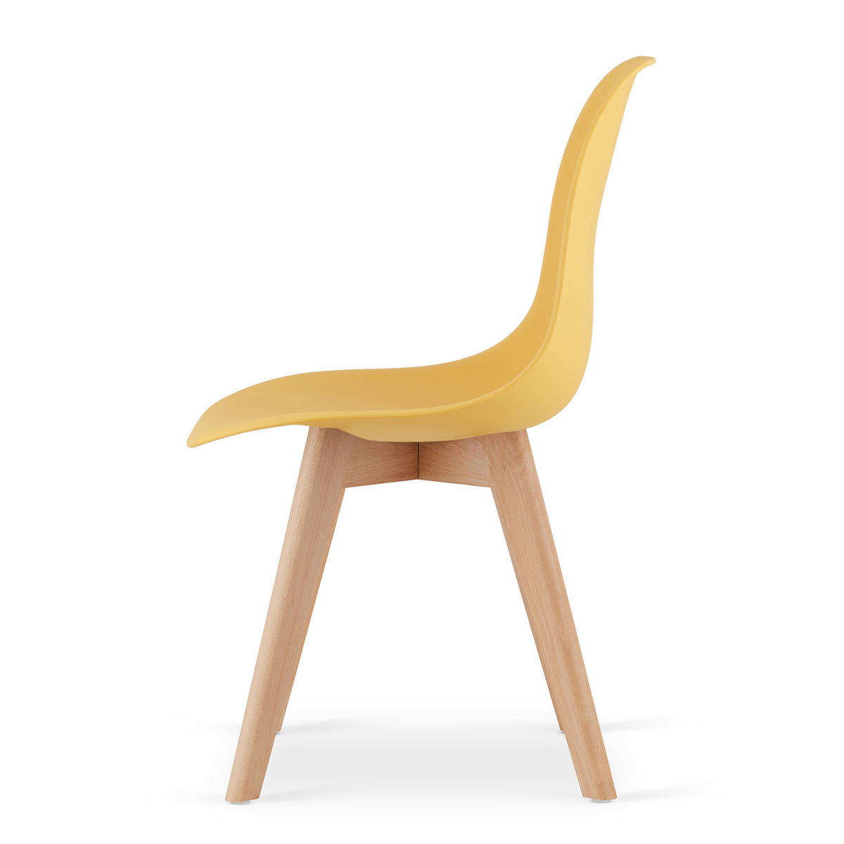 ESSZIMMERSTUHL 2-er Set KITO Senffarbener Sitz, natürliche Beine - Currygelb/Naturfarben, Kunststoff (46/80/54.5cm) - Valora