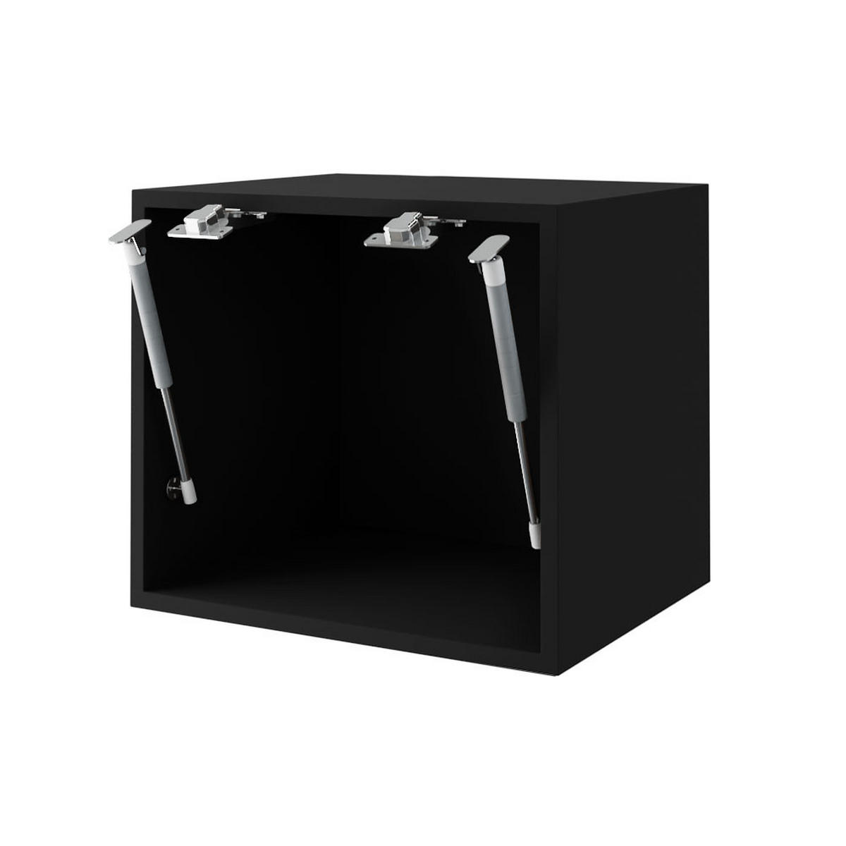 KLAPPHÄNGESCHRANK Essen W4B/45 Graphit Hochglanz / Schwarz Matt 45 / 32,5 / 36cm - Schwarz/Graphitfarben, Holz/Holzwerkstoff (45/36/32.5cm) - Feldmann-Wohnen