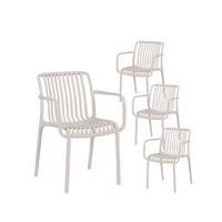 GARTENSTUHL Ollie Beige 57 cm x 80 cm 4er-Set - Beige, Kunststoff (57/80/61cm) - Klast Home