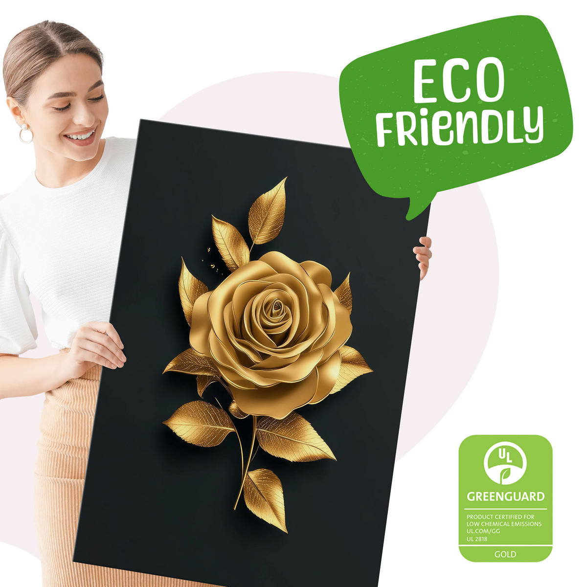 LEINWANDBILDER 3-es Set Rosen Blumen 3D - Beige/Schwarz, Textil (90/40cm) - Muralo