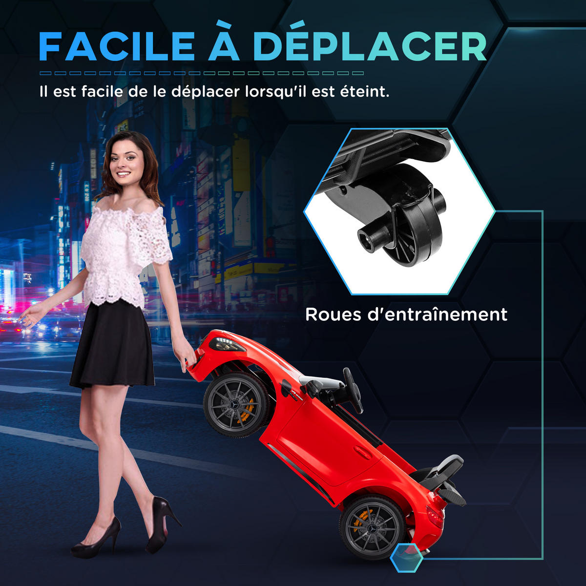 ELEKTRO-KINDERAUTO DE-13113 mit 2,4G Fernbedienung Rot - Rot, Metall (108/67/46cm) - ComfortXL