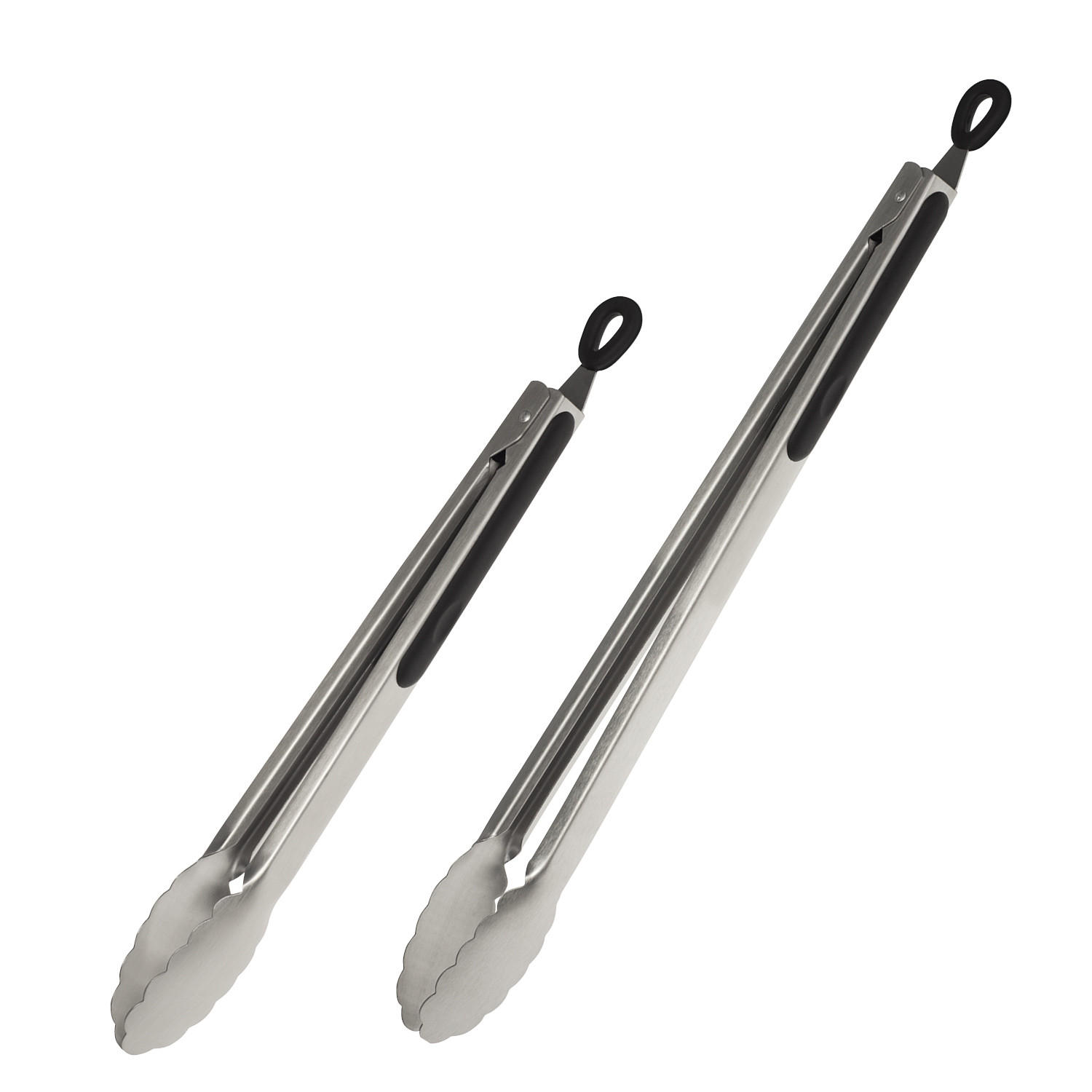 GRILLZANGEN 2er-Set, schwarz - Edelstahlfarben, Metall (44.5cm) - bremermann