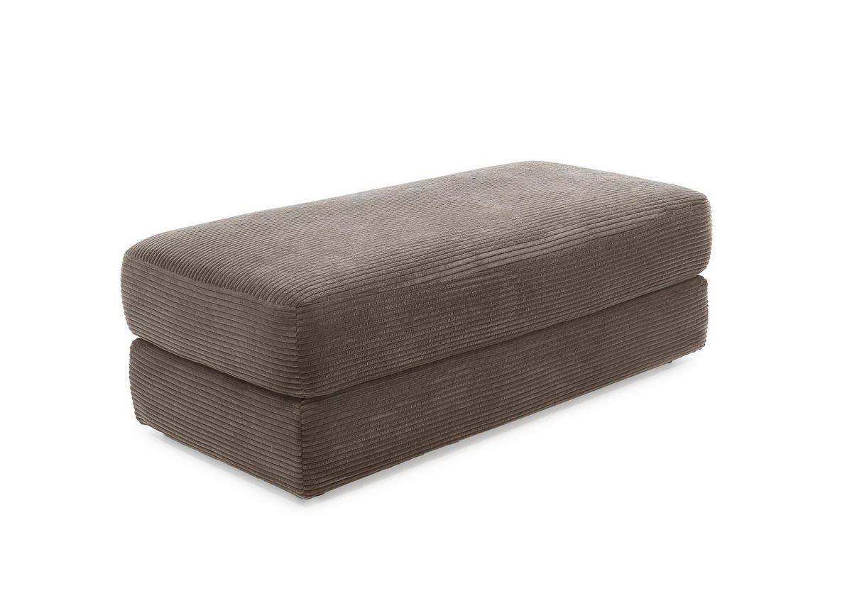 POLSTERHOCKER Federkern B124/T60/H40 cm Cord-Bezug Braun Taupe / 15258 - Schwarz/Braun, Kunststoff/Textil (124/40/60cm) - luma-home