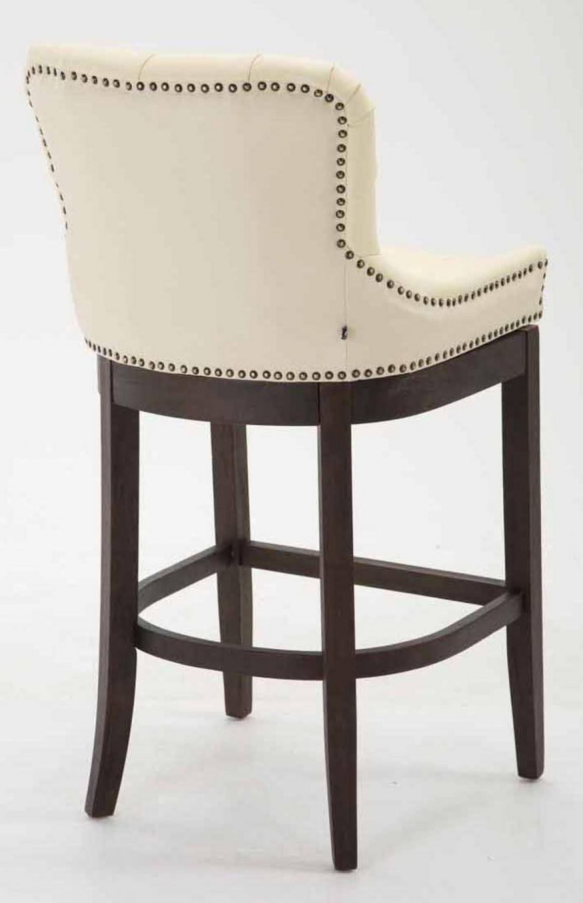 BARHOCKER 2er Set Echtleder creme - Creme, Leder/Holz (55/109/57cm) - CLP