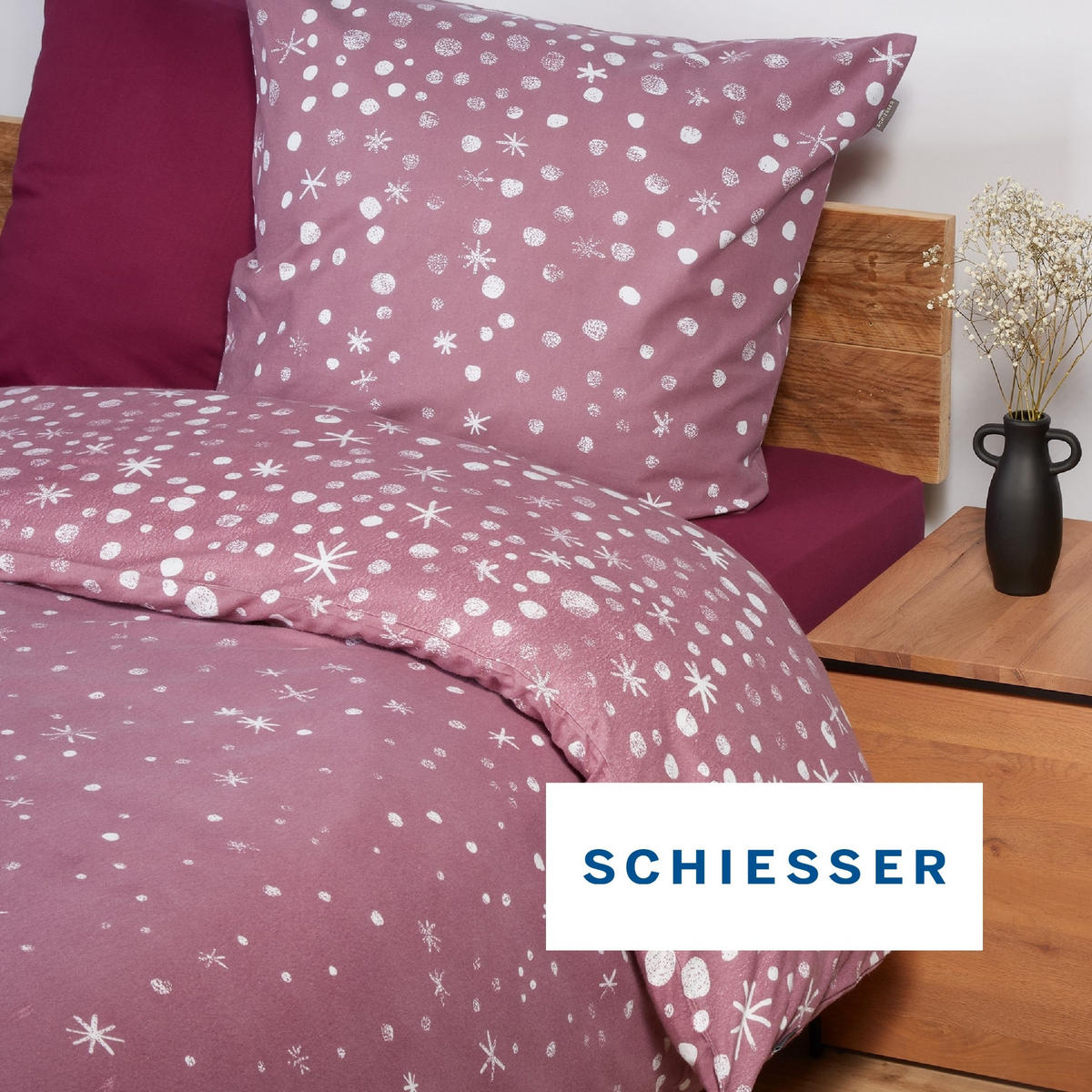 BETTWÄSCHESET Runa - Feinbiber - 2-teilig - 135x200 cm - Rosa - Rosa, Textil (135/200cm) - SCHIESSER