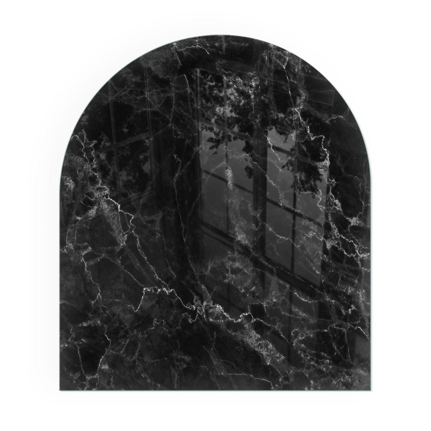 GLASPLATTE für Kamin 80x70 cm - Schwarz, Glas (80/70/0.4cm) - TULUP