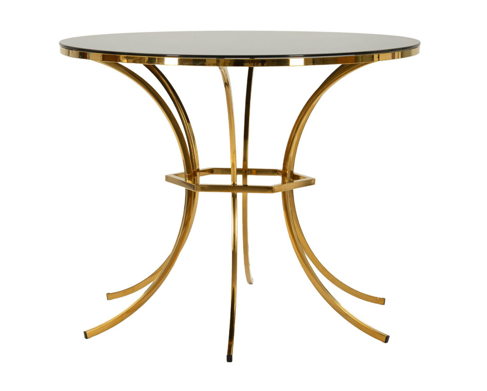 ESSTISCH Shanty, goldfarben und schwarz, Eisen und Glas, 100 x 100 x 80 cm - Goldfarben/Schwarz, Glas/Metall (100/100/80cm) - Mauro Ferretti