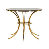 ESSTISCH Shanty, goldfarben und schwarz, Eisen und Glas, 100 x 100 x 80 cm - Goldfarben/Schwarz, Glas/Metall (100/100/80cm) - Mauro Ferretti