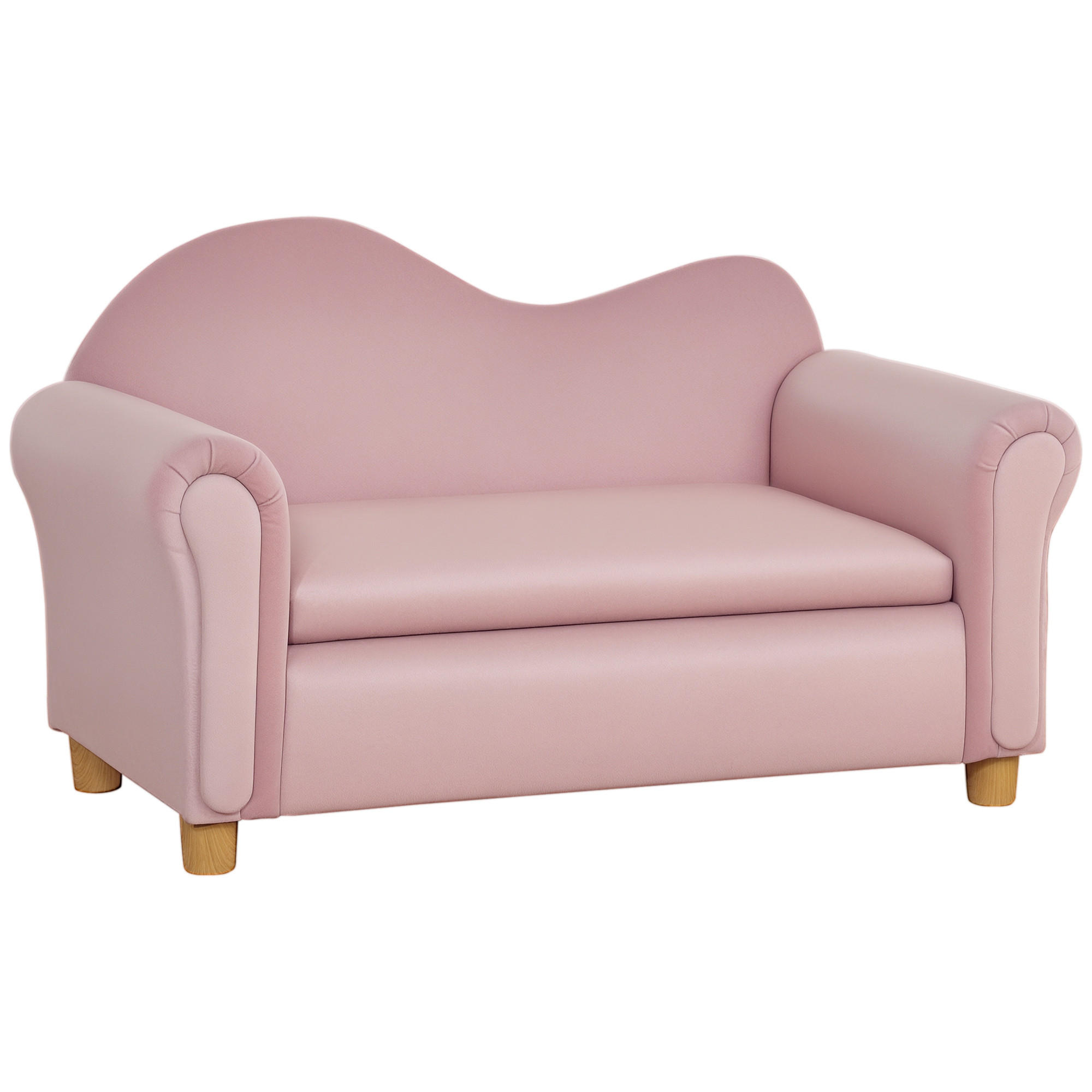 KINDERSOFA DE-10586 Zweisitzer mit Stauraum Rosa - Pink, Metall (41.5/48.5/84cm) - ComfortXL