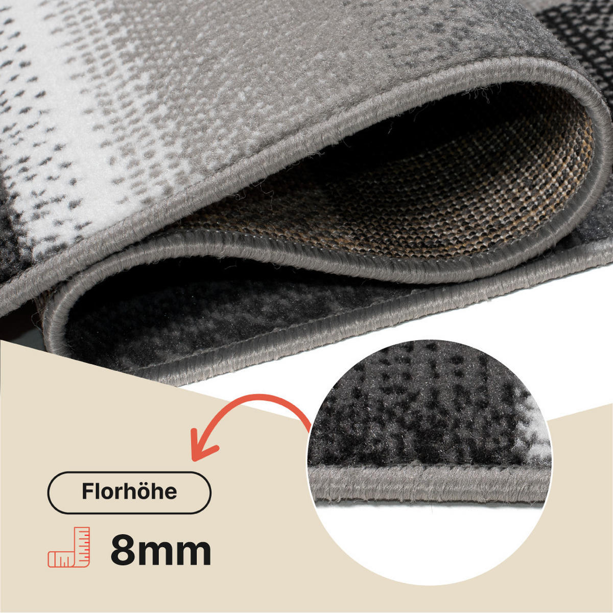TEPPICH MAYA Rot Vierecke Streifen Verwischt 300/400 cm - Rot, Textil (300/400cm) - Tapiso