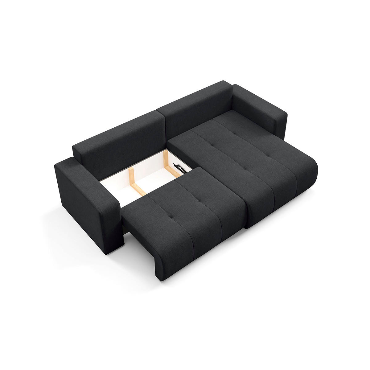ECKSOFA Giulia 3 Sitzplätze Schwarz - Schwarz, Holz (244/149cm) - Petits-meubles