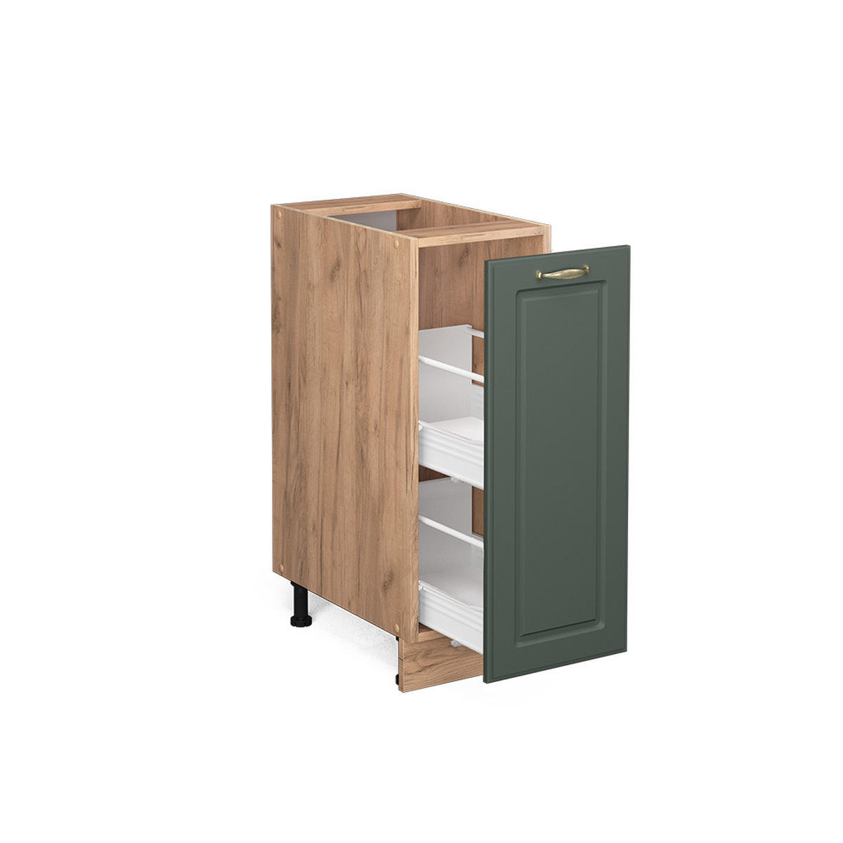 APOTHEKERSCHRANK Fame-Line Grün-Gold Landhaus 30 cm, AP Eiche - Honigeiche/Eiche Wotan, Holzwerkstoff (30/82/60cm) - Vicco
