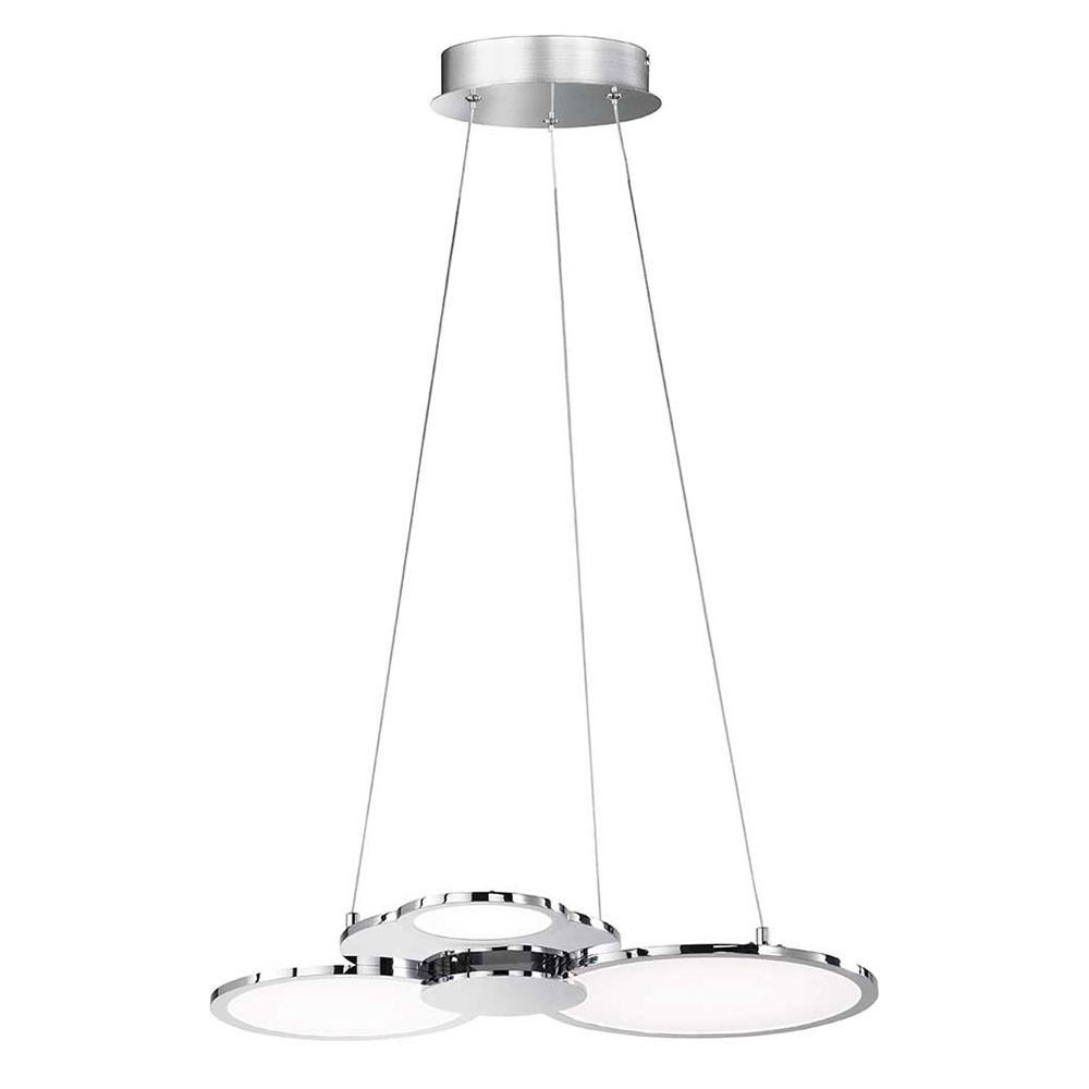 LED HÄNGELEUCHTE Aluminium Silber Ringe - Silberfarben, Metall (58/47.5/150cm) - Wofi